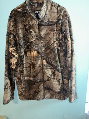 Realtree Camouflage Fleece Zip-Up Jacket - Brown/Green